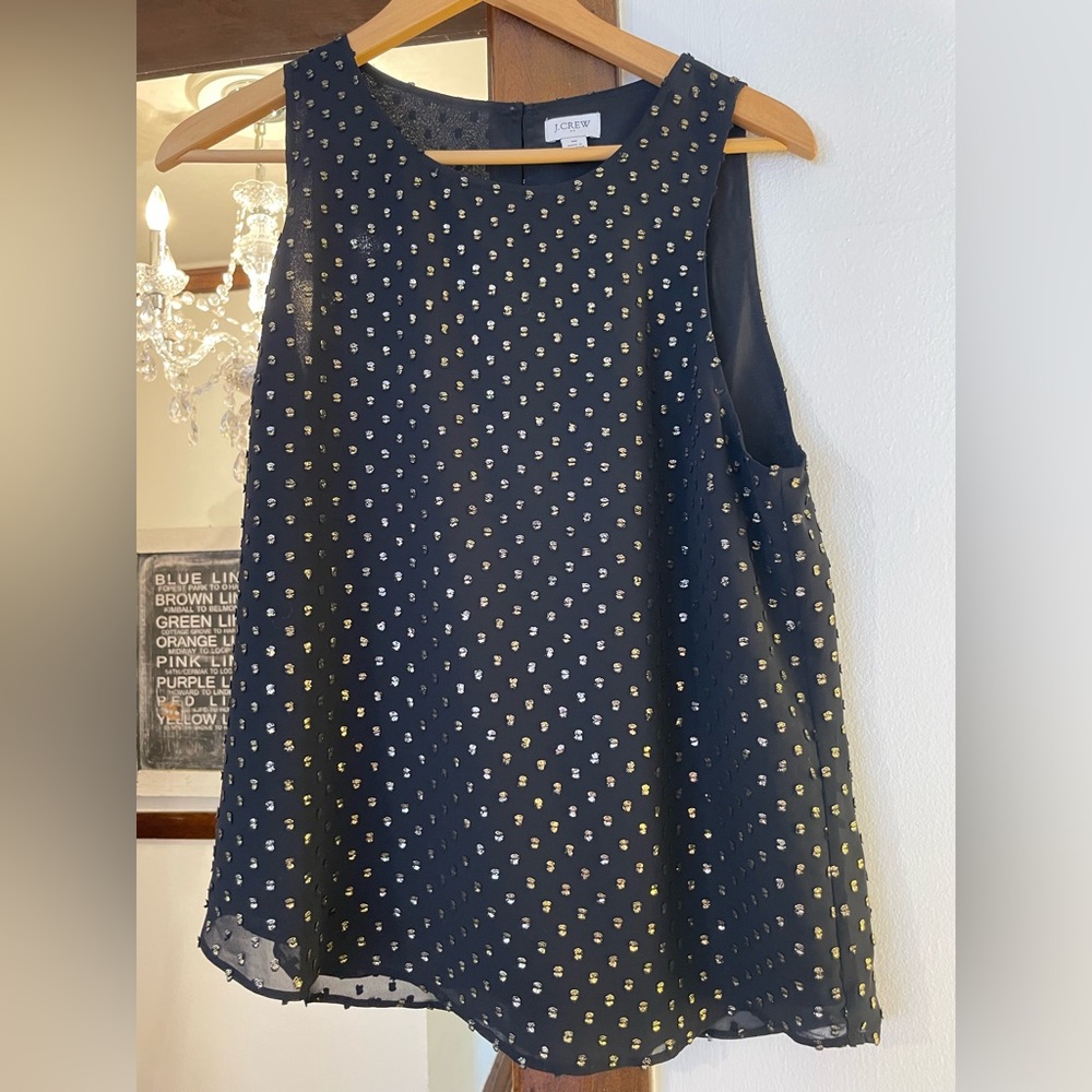 J. Crew Factory Tank with gold bead/sequin detail - M